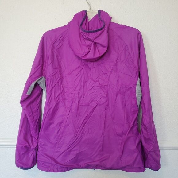 Marmot Windbreaker Rain Jacket Women M Full Zip Trail Wind Hoody Hiking Packable - Picture 9 of 16